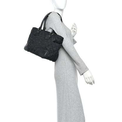 Chanel Nylon Calfskin Quilted CC Paris New York Tote Bag Black 2 of 12
