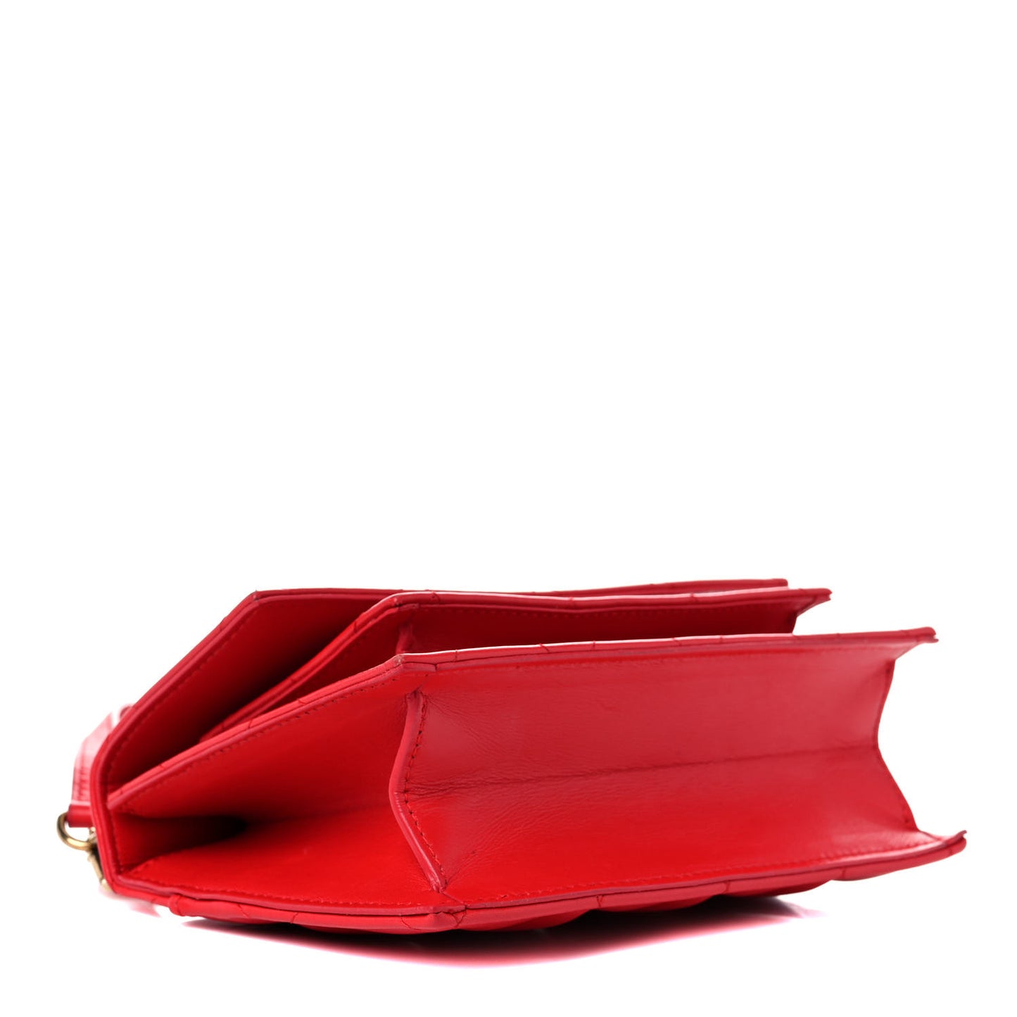 Nappa Calfskin Quilted XS Sharp Top Handle Bag Bright Red