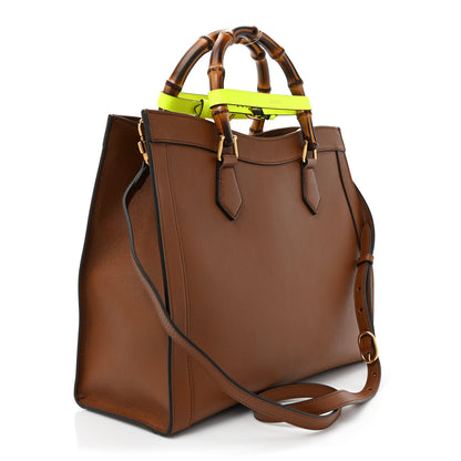 Gucci Wonka Grain Calfskin Medium Diana Tote Bag Cuir Yellow Fluo 3 of 13