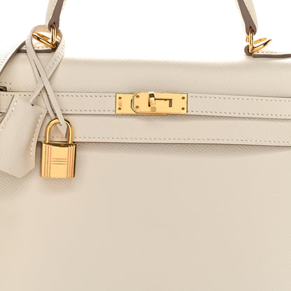 Hermes Epsom Kelly Sellier 25 Craie 8 of 11