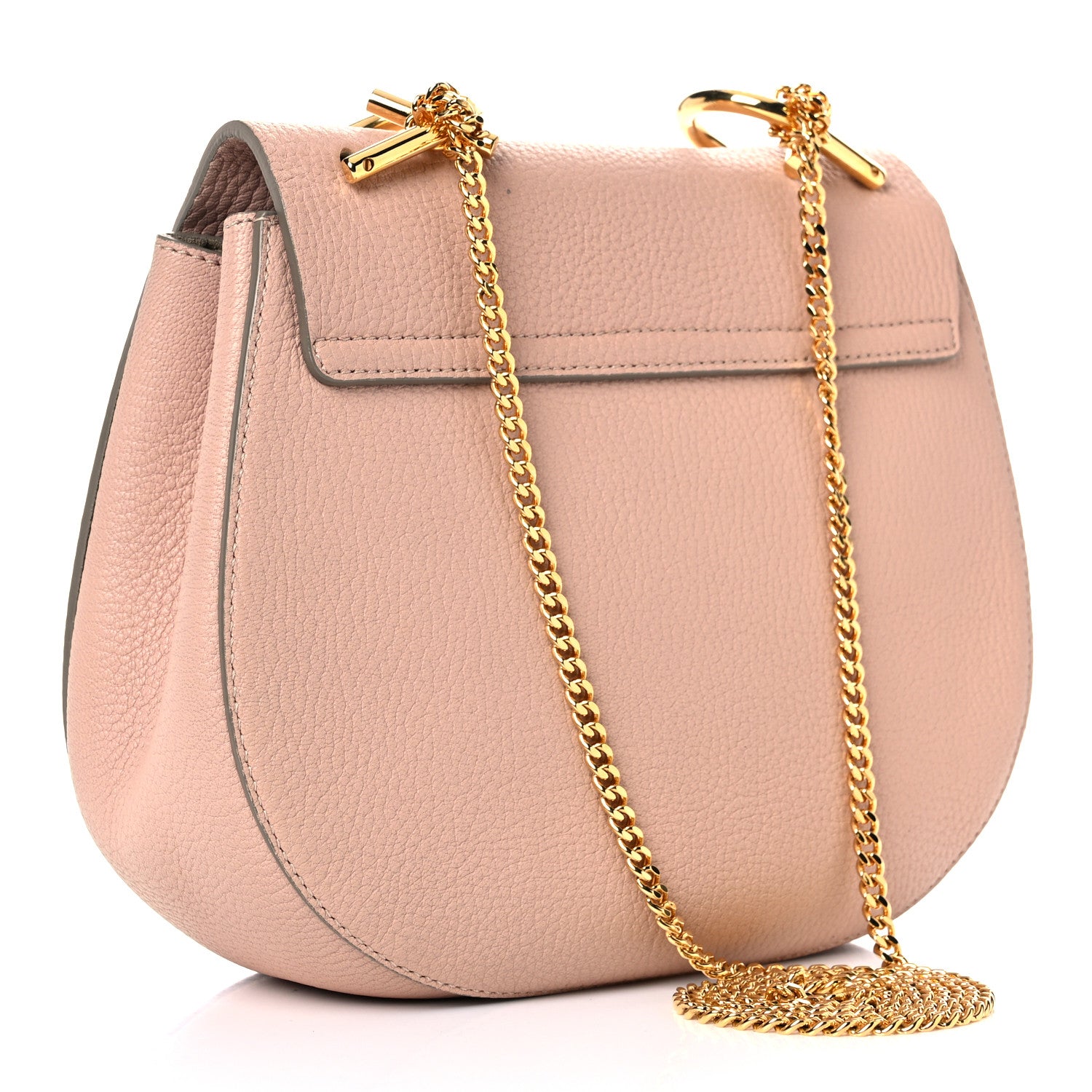 Chloe Grained Lambskin Drew Shoulder Bag Cement Pink 3 of 13