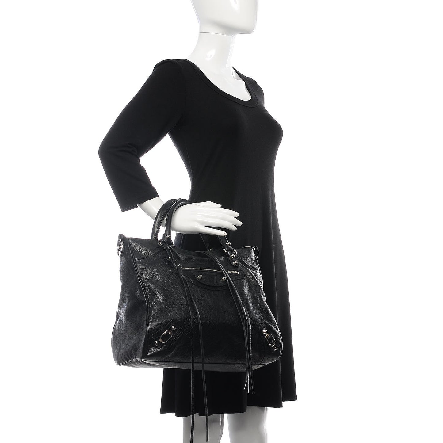 Agneau Classic Silver Hardware Velo Black