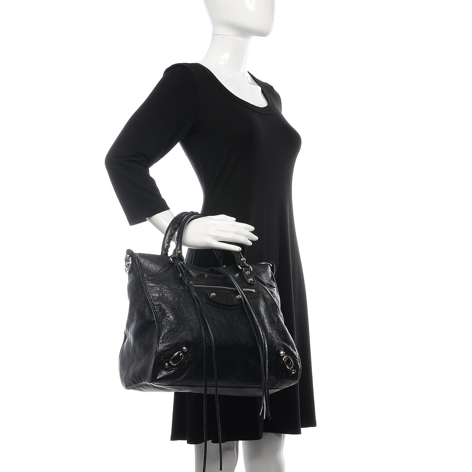 Balenciaga Agneau Classic Silver Hardware Velo Black 2 of 8
