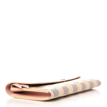Louis Vuitton Damier Azur Emilie Wallet Rose Ballerine 4 of 7