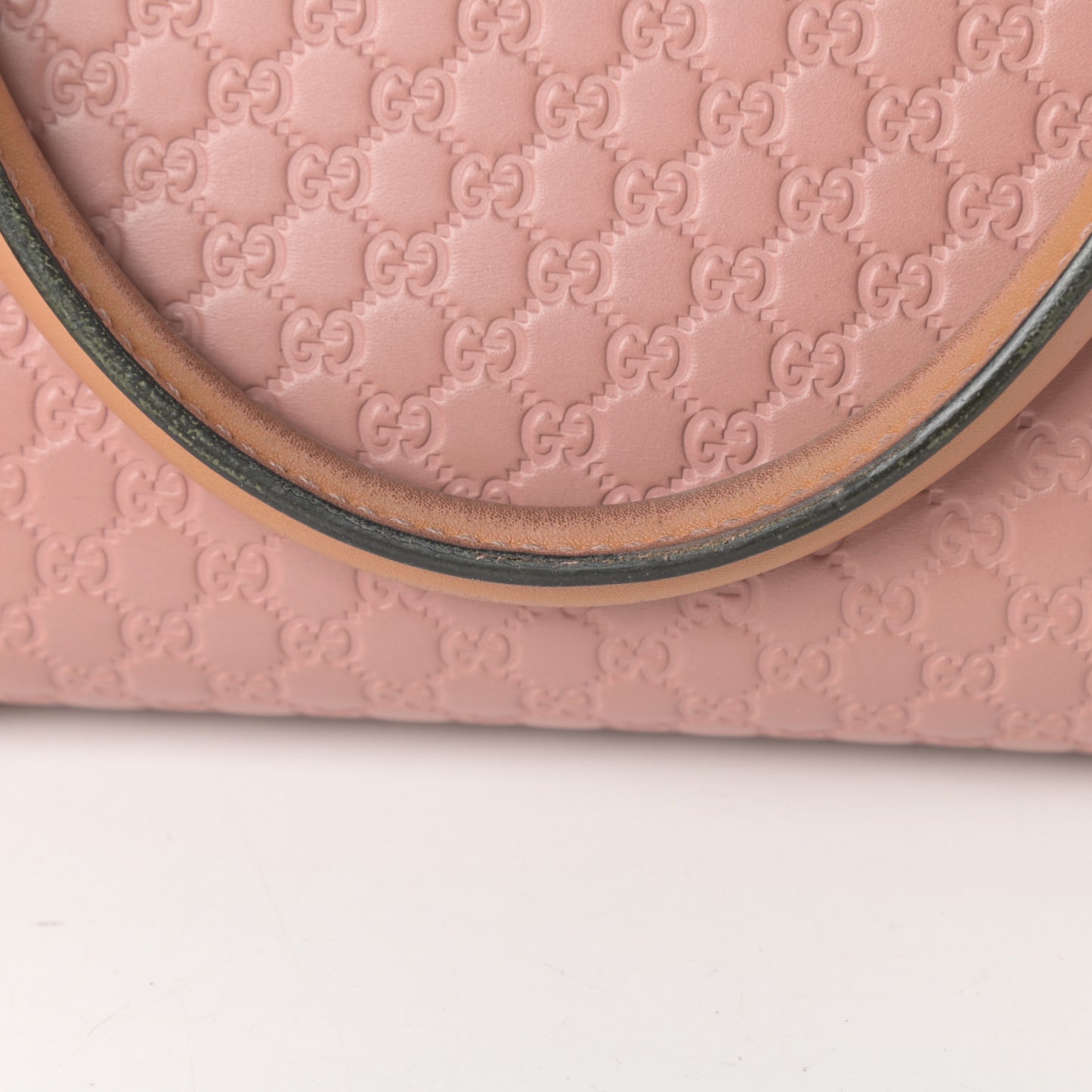 Soft Microguccissima Small Zippered Satchel Soft Pink