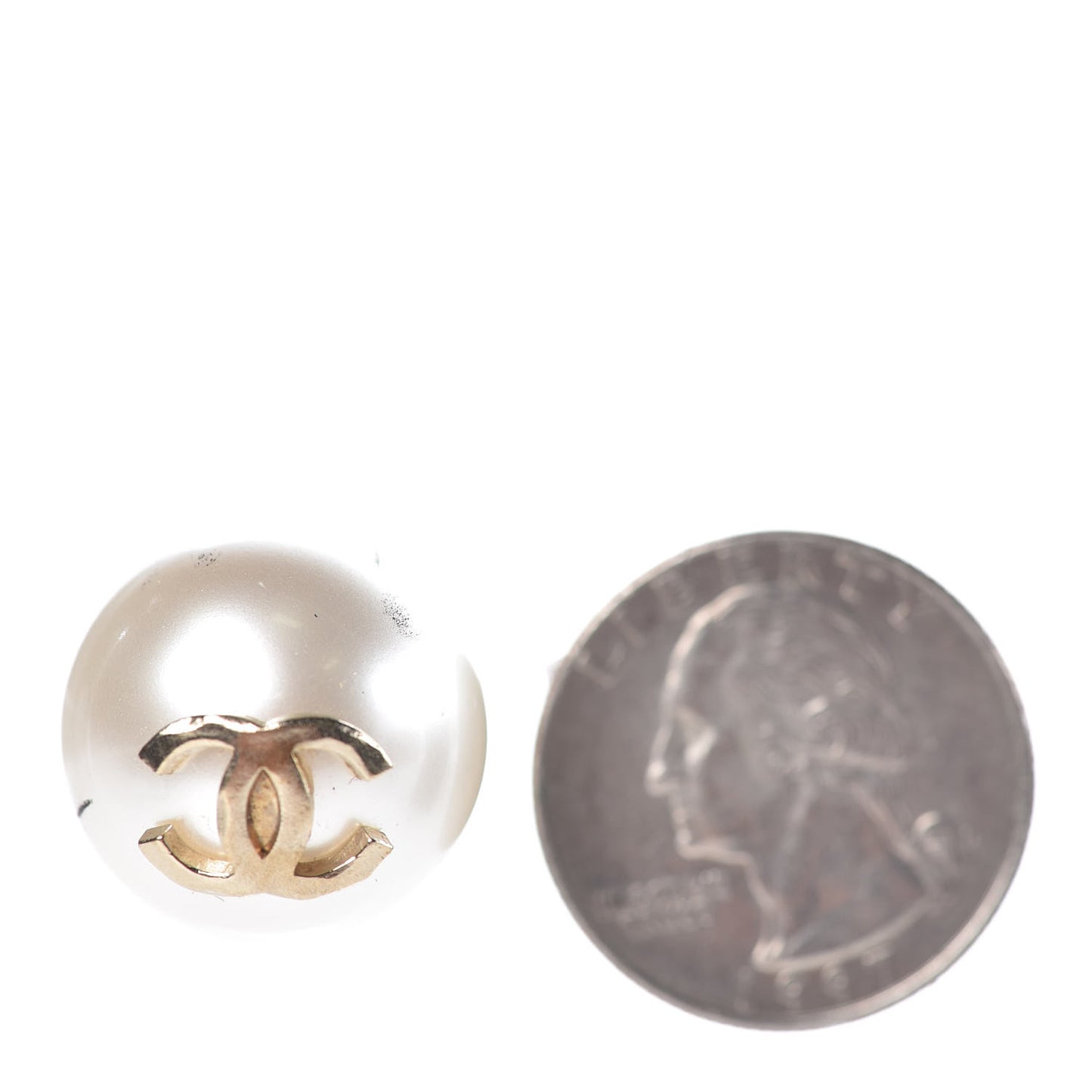 Pearl CC Large Earrings Gold