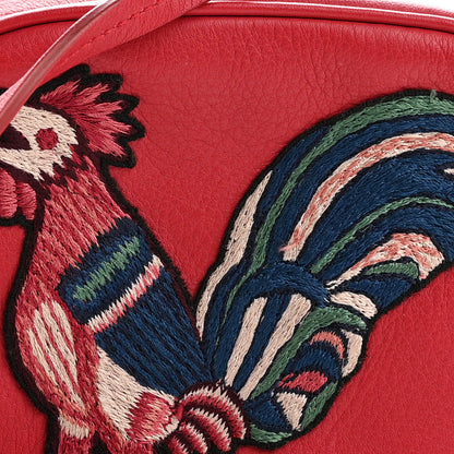Alexander McQueen Calfskin Embroidered Rooster Mini Camera Bag Red 7 of 10