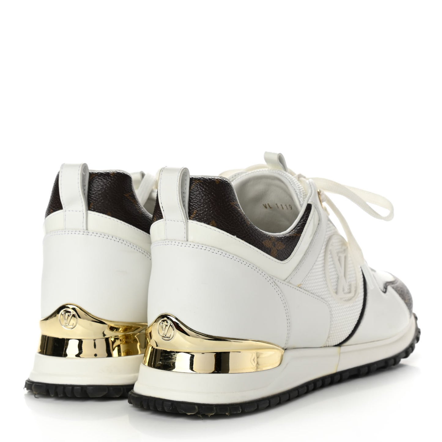 Calfskin Monogram Run Away Sneakers 38 White