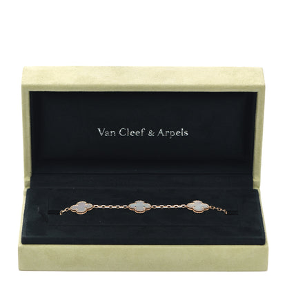 Van Cleef & Arpels 18K Yellow Gold Mother of Pearl 5 Motifs Vintage Alhambra Bracelet 5 of 5