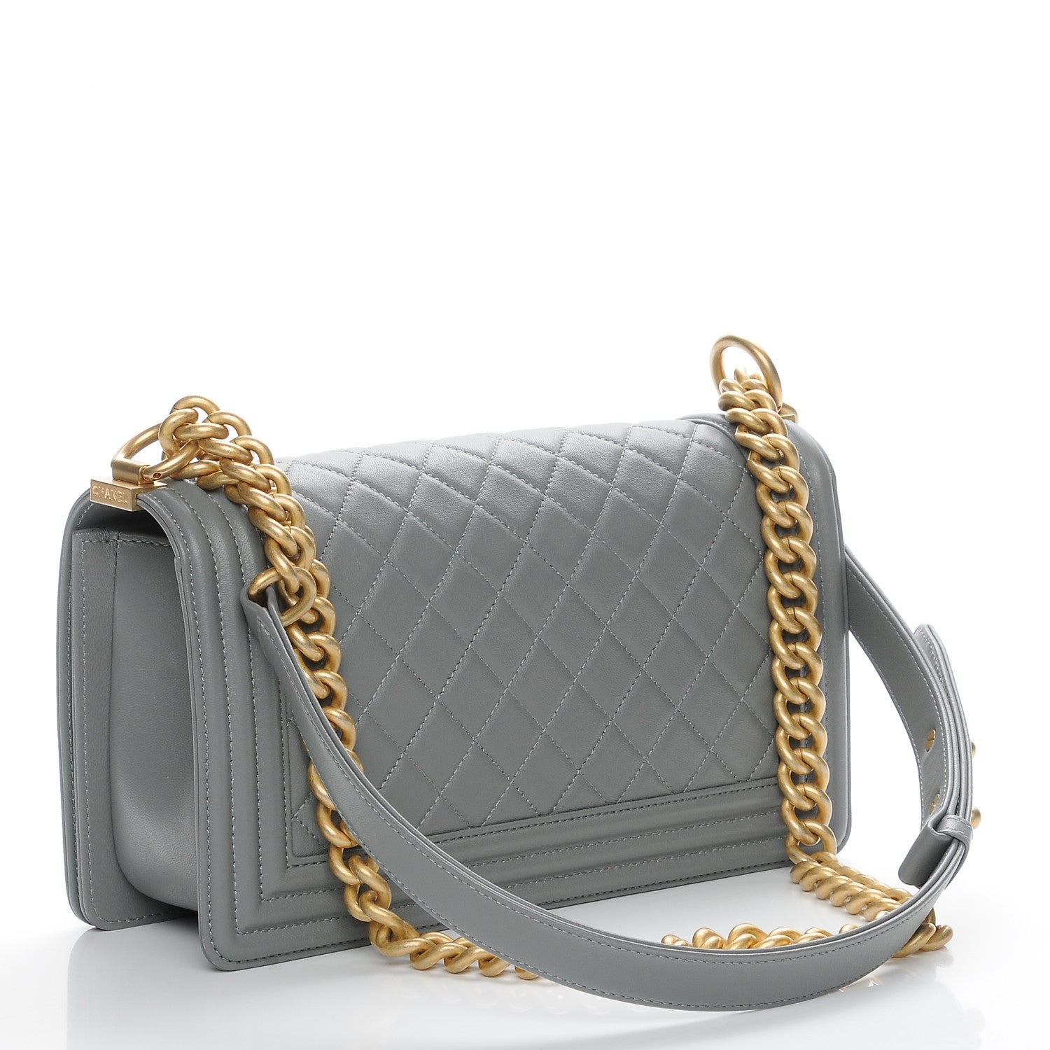 Chanel Lambskin Quilted Medium Boy Flap Grey 3 of 10