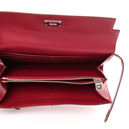 Hermes Epsom Kelly Longue Wallet Rouge Grenat 5 of 16