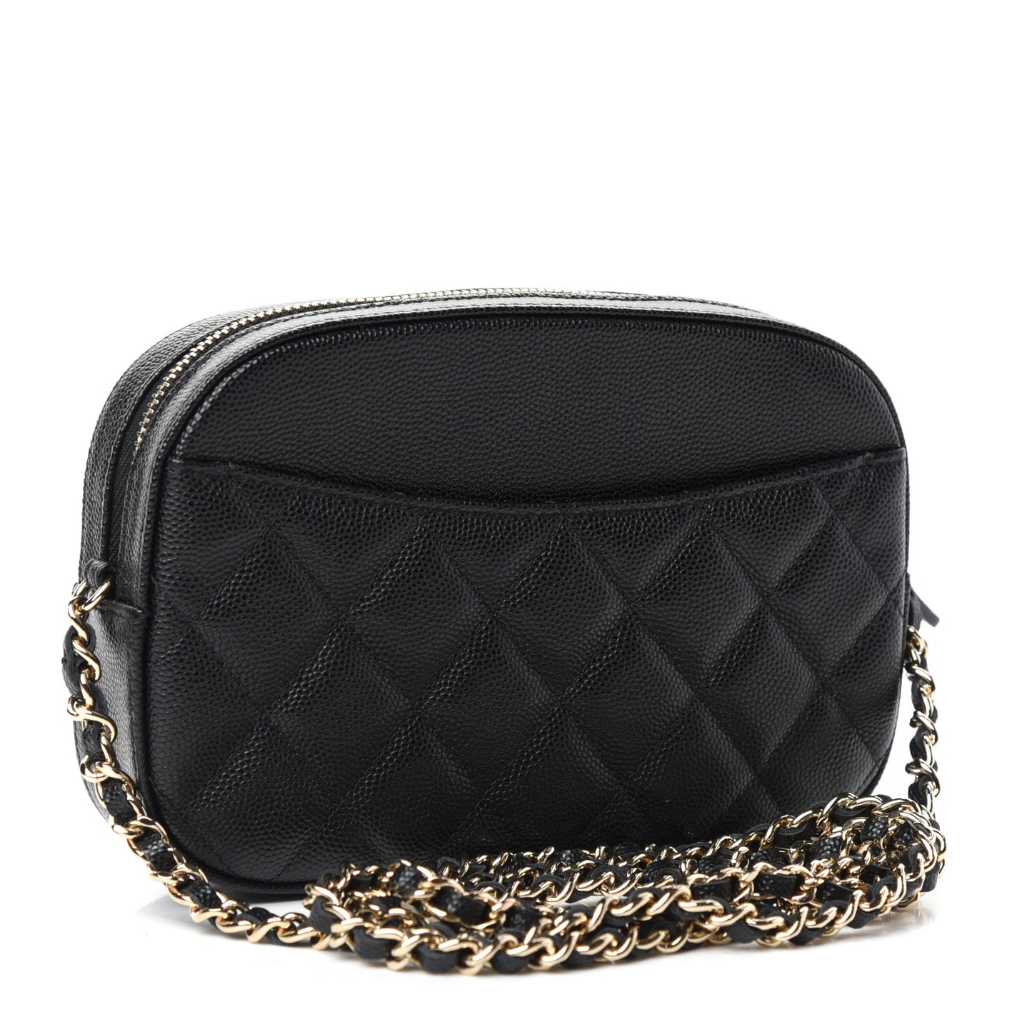 Caviar Quilted Vanity With Chain Black