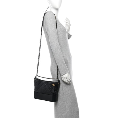 Chanel Aged Calfskin Quilted New Medium Gabrielle Hobo Black 2 of 10