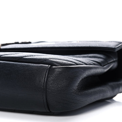 Saint Laurent Sheepskin Matelasse Chevron Patchwork Monogram Medium College Bag Black 5 of 17