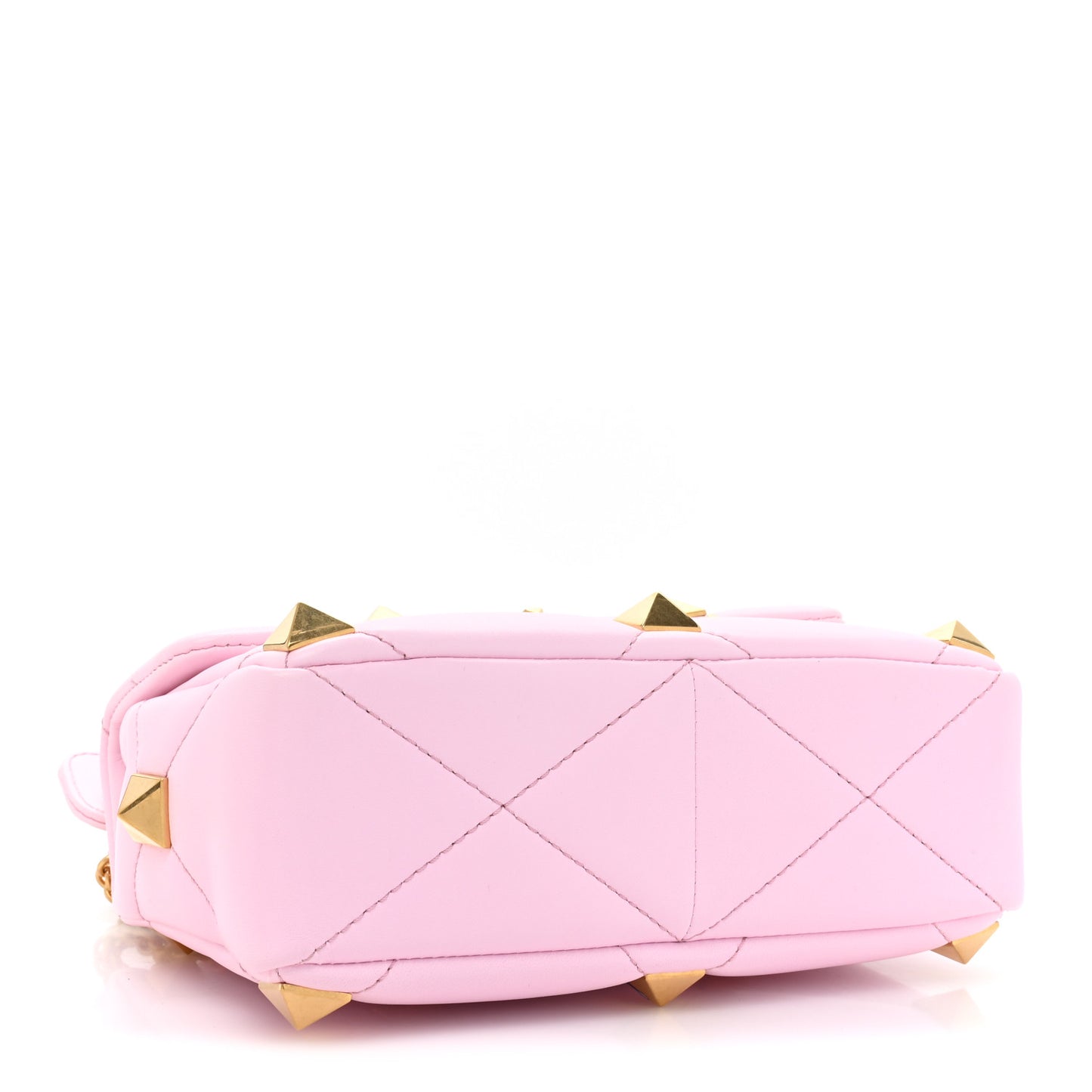 Nappa Medium Roman Stud Shoulder Bag Pink Borealis