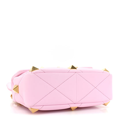 Valentino Garavani Nappa Medium Roman Stud Shoulder Bag Pink Borealis 4 of 8