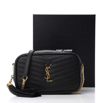 Saint Laurent Grain De Poudre Matelasse Monogram Mini Lou Camera Bag Black 11 of 11