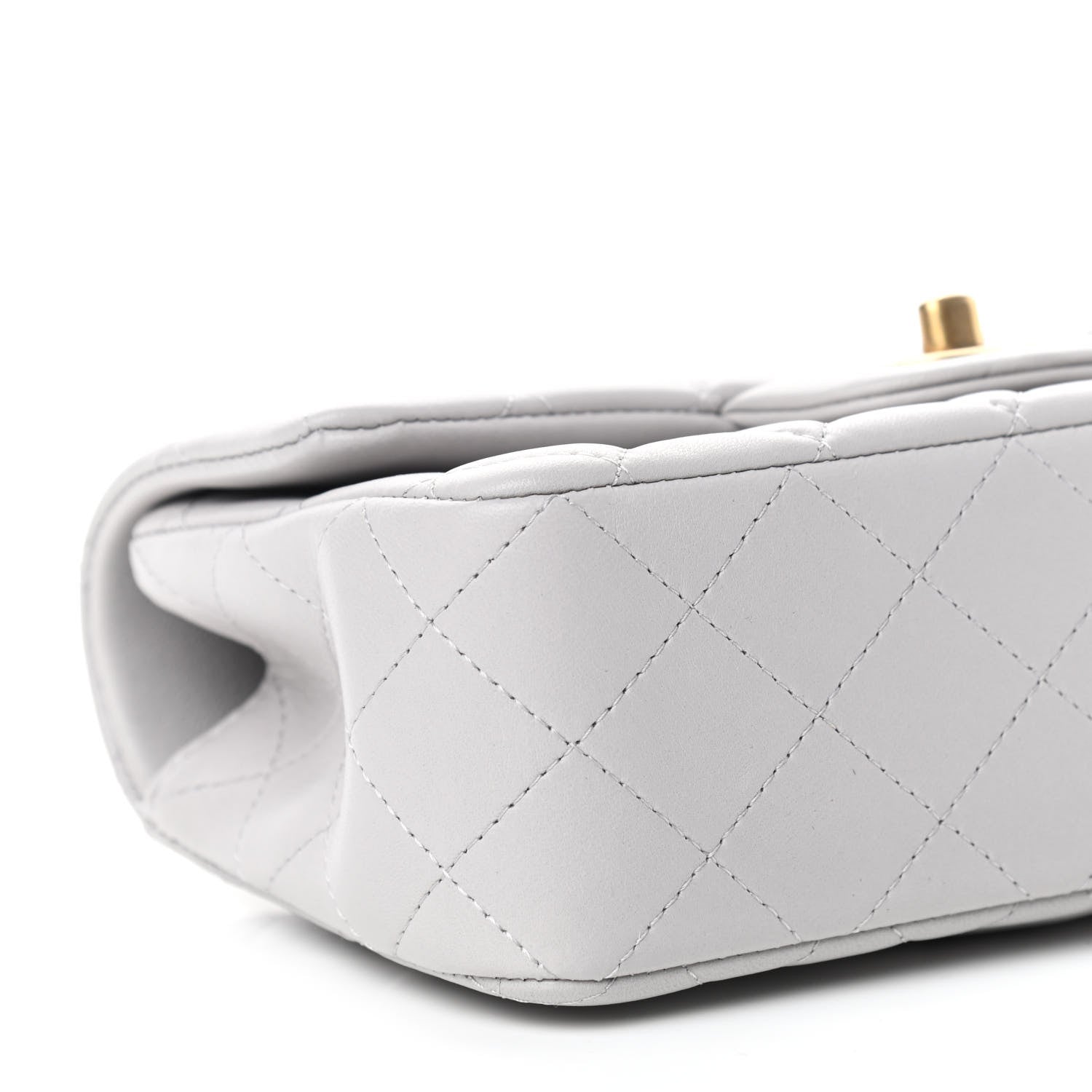 Chanel Lambskin Quilted Mini Top Handle Rectangular Flap Grey 8 of 12