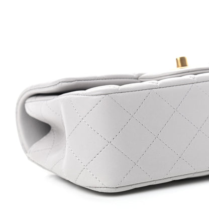 Chanel Lambskin Quilted Mini Top Handle Rectangular Flap Grey 8 of 12