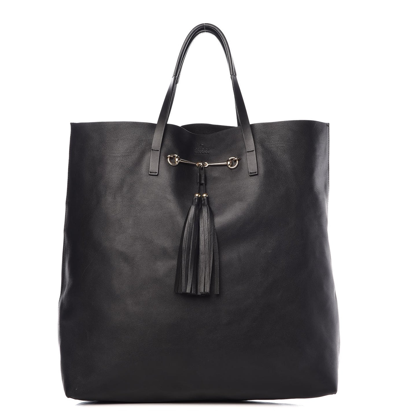 Calfskin Large Horsebit Tote Black
