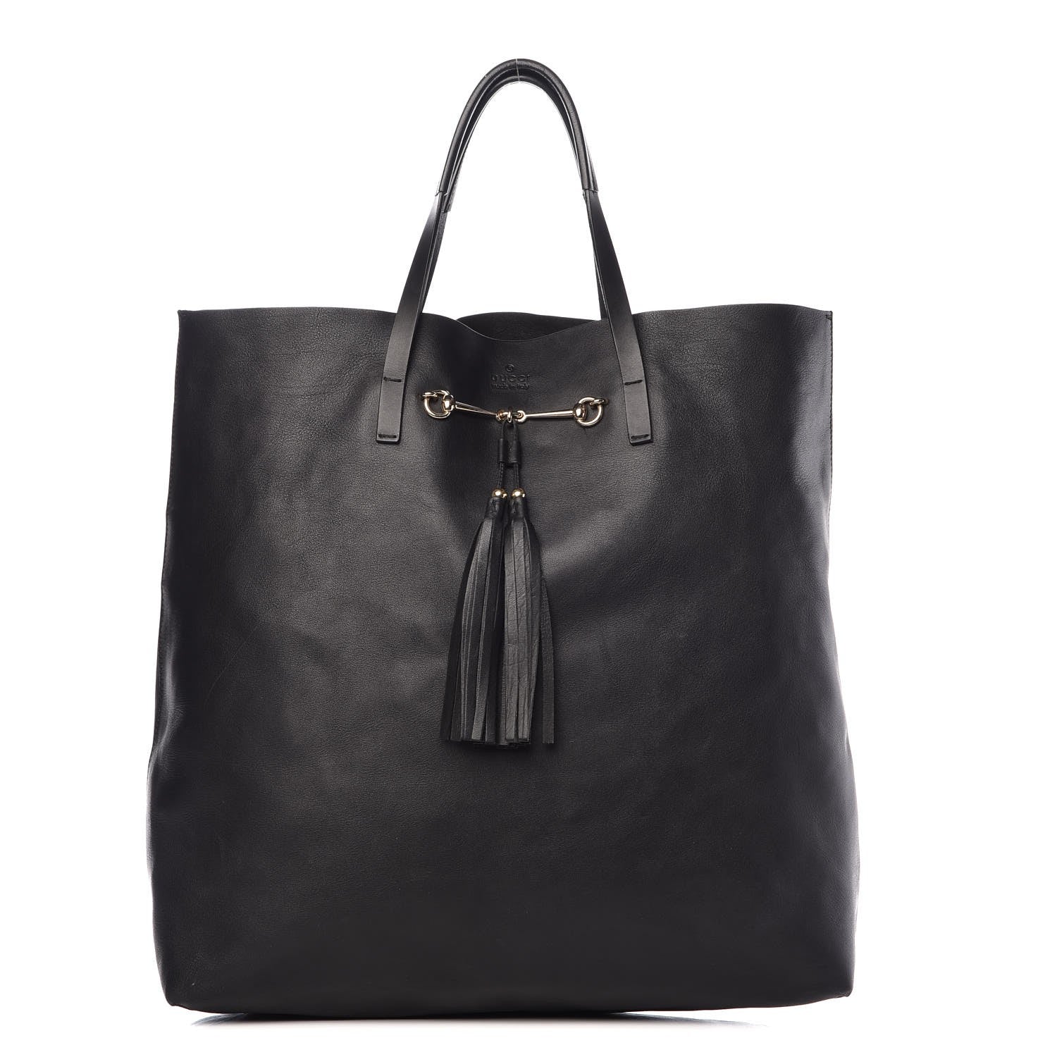 Gucci Calfskin Large Horsebit Tote Black 1 of 34