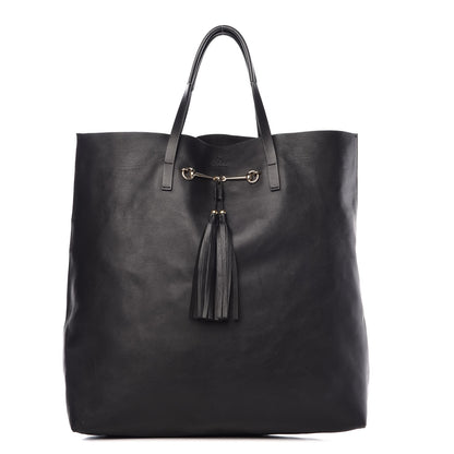 Gucci Calfskin Large Horsebit Tote Black 1 of 34