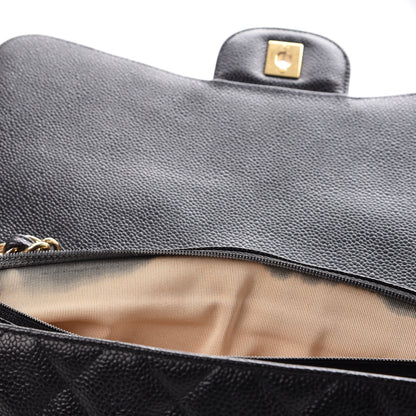 Chanel Caviar Quilted Jumbo Single Flap Black 12 of 13
