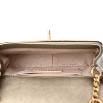 Chanel Lambskin Quilted Private Affair Camellia Flap Pale Gold Silver Dark Gold 5 of 10