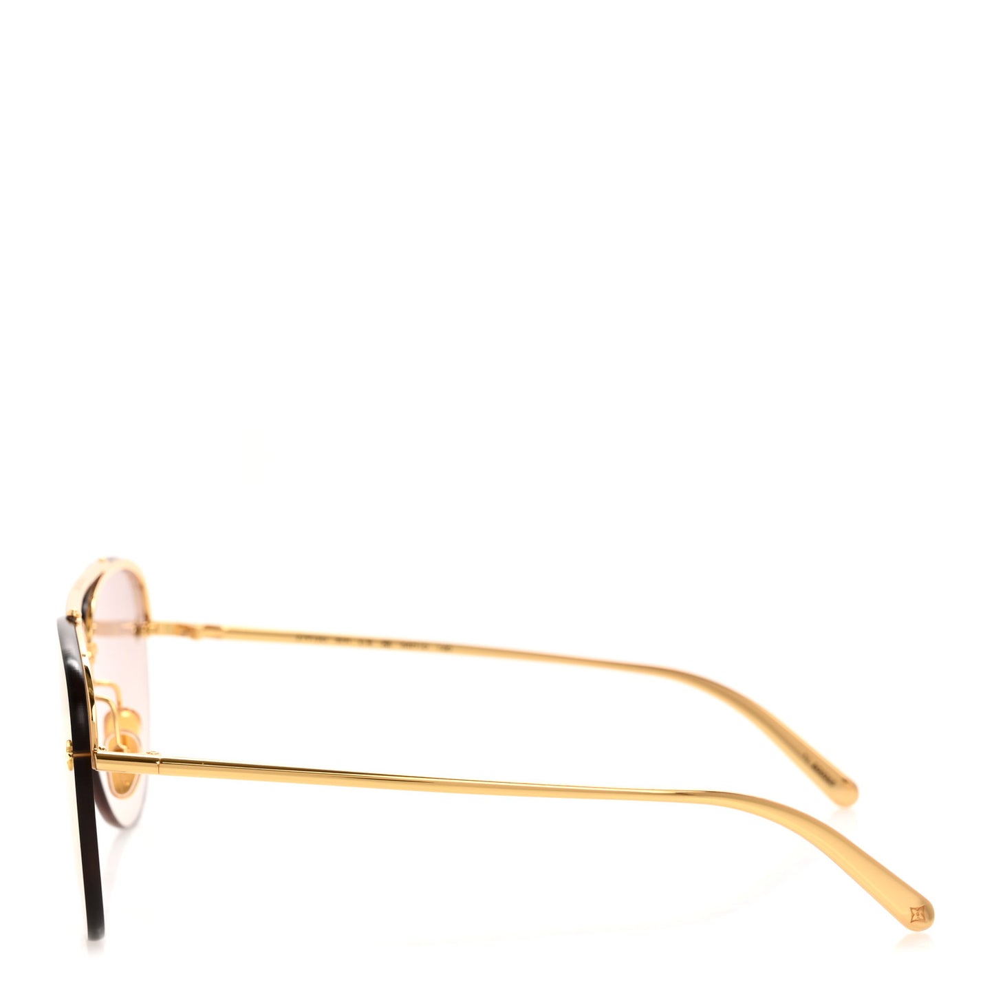 Metal Monogram LV Pilot Light Sunglasses Z1913U Gold Gradiant Brown