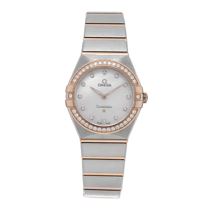 Omega Stainless Steel 18K Sedna Gold Diamond Bezel Mother of Pearl 28mm Constellation Quartz Watch 131.25.28.60.55.001 1 of 5