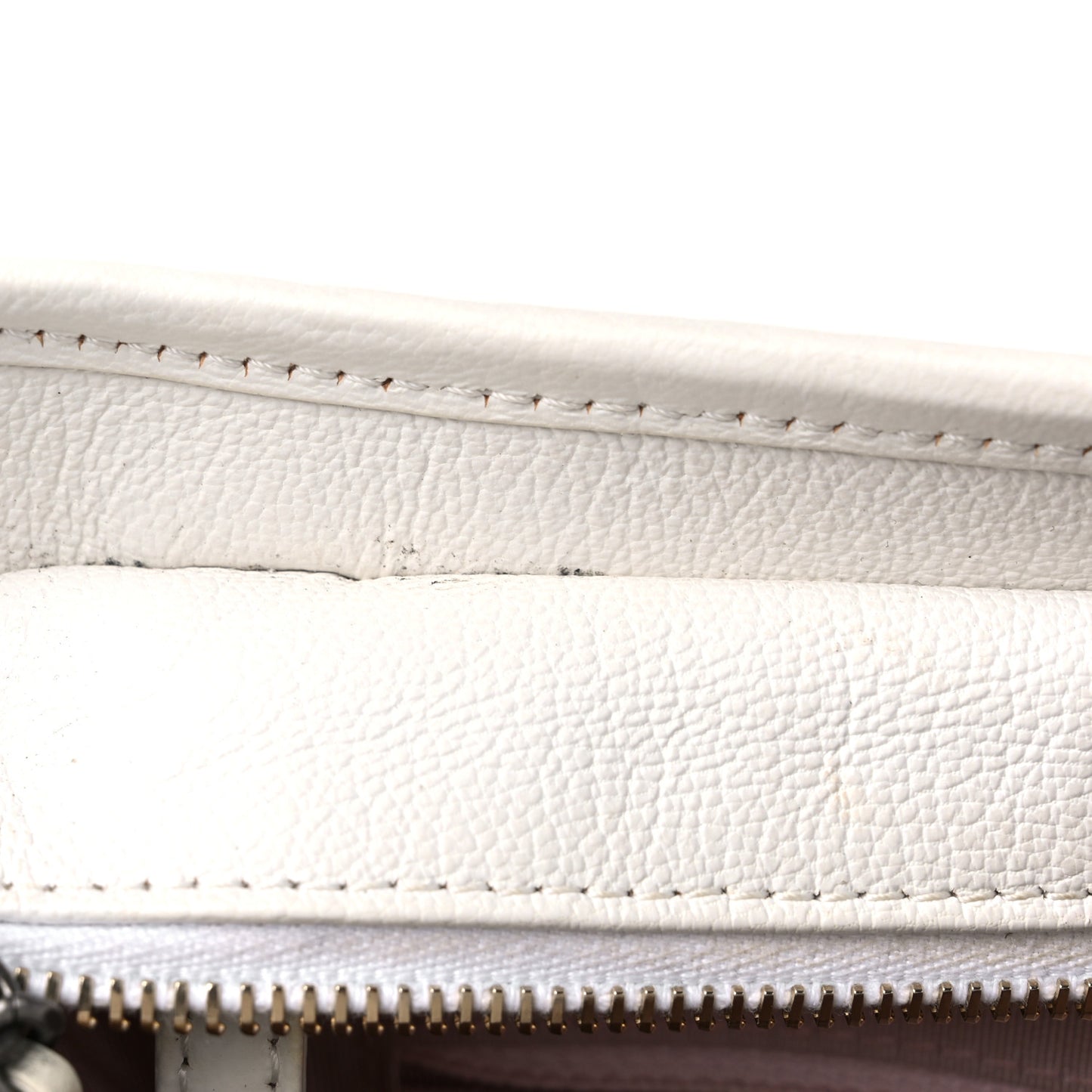 Patent Goatskin Quilted Medium Gabrielle Hobo White