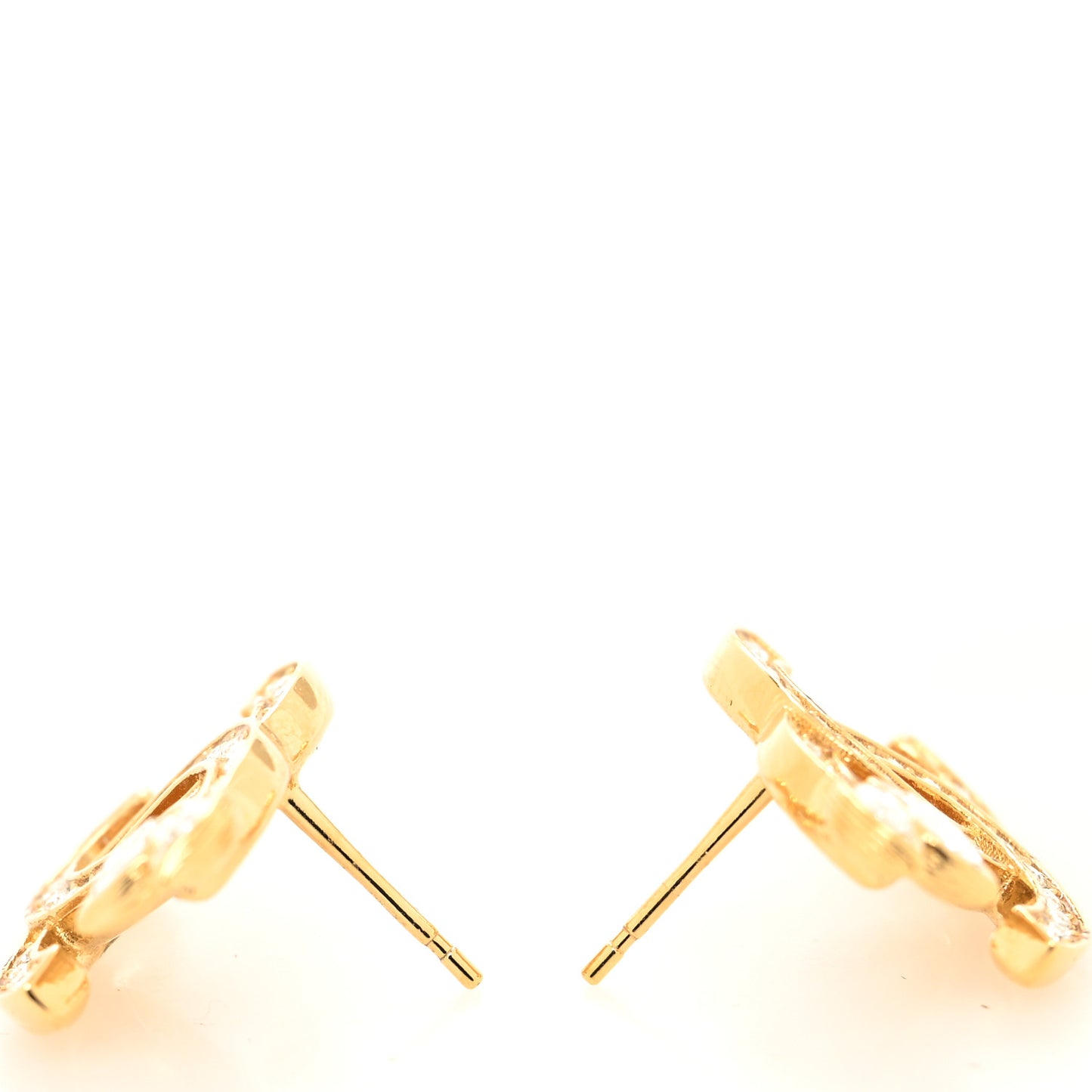 Crystal Wheat CC Earrings Gold
