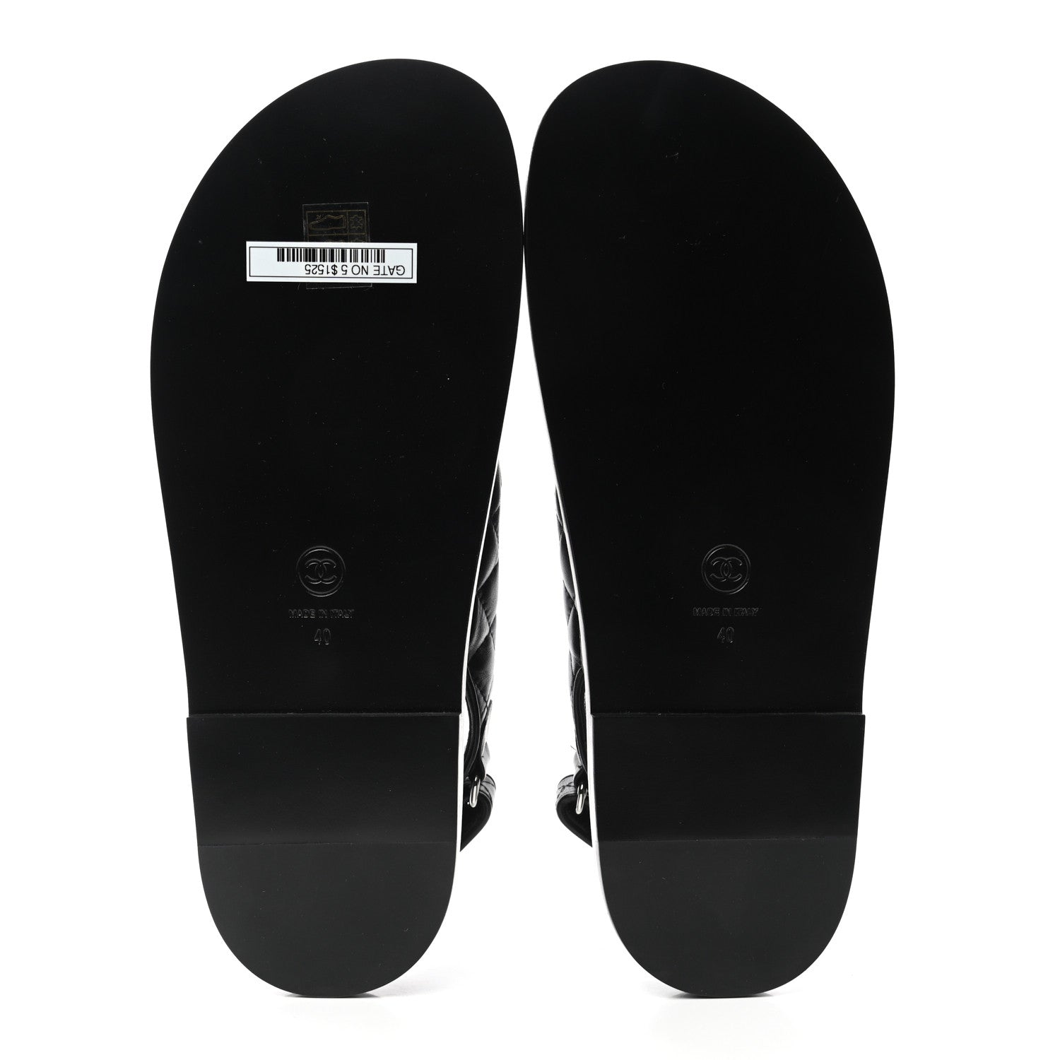 Chanel Lambskin Velcro Dad Sandals 40 Black 5 of 10