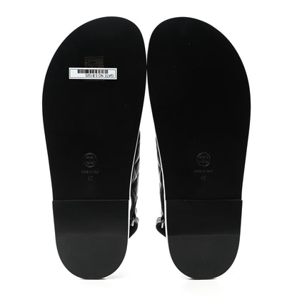 Chanel Lambskin Velcro Dad Sandals 40 Black 5 of 10