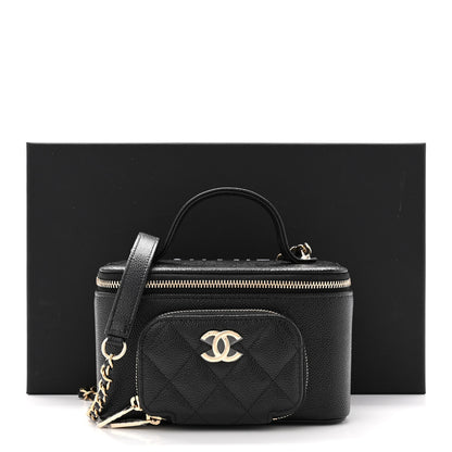 Chanel Caviar Quilted Top Handle Pocket Vanity Case Black 11 of 11