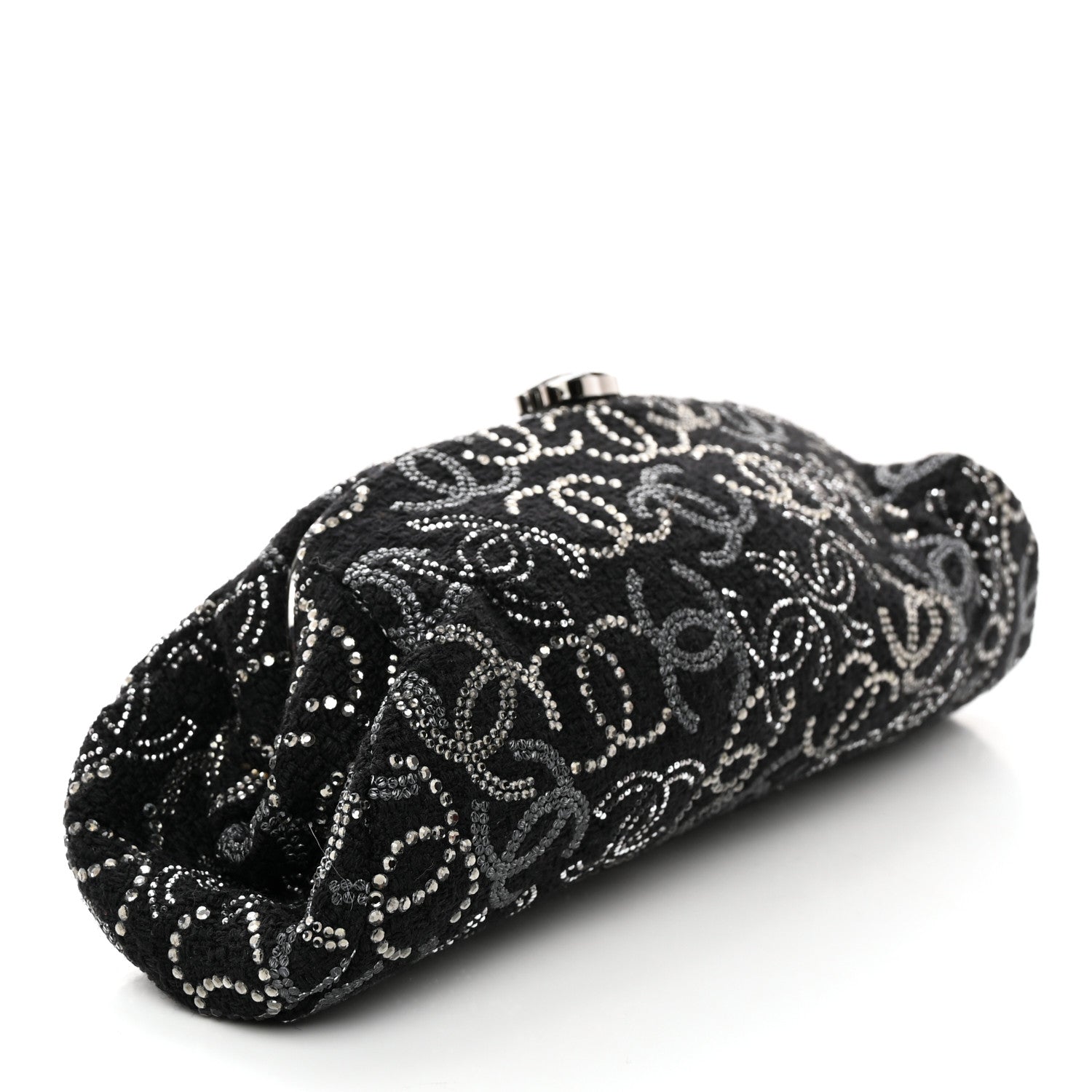 Chanel Tweed Strass Pudong Clutch Black 3 of 7