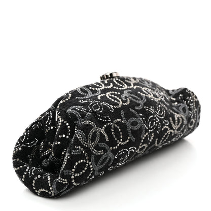 Chanel Tweed Strass Pudong Clutch Black 3 of 7
