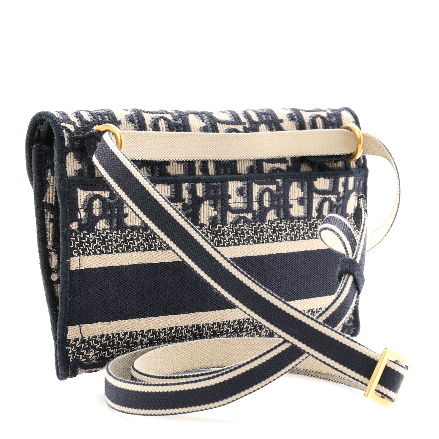 Christian Dior Oblique Slim Saddle Pouch Blue 3 of 11