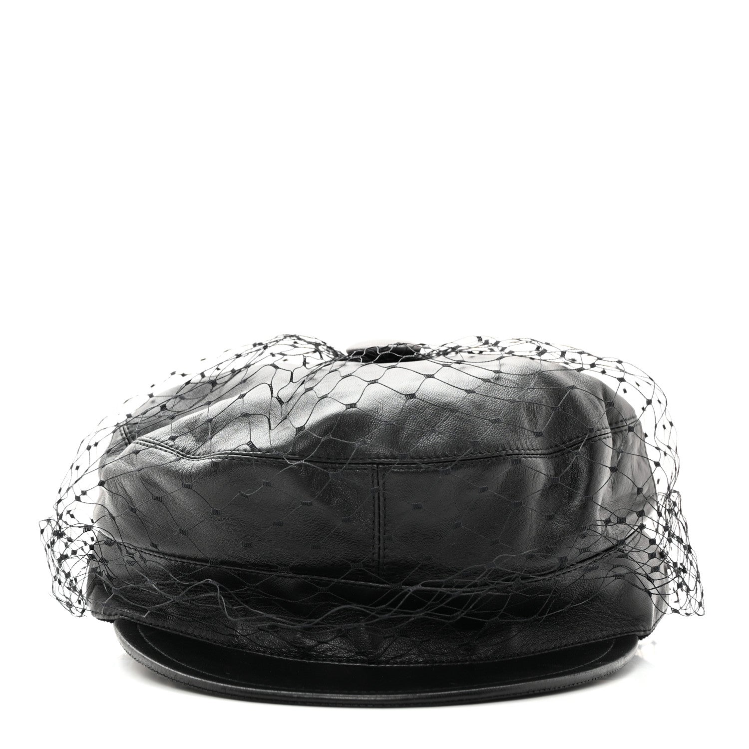 Christian Dior Calfskin Paris Revolution Cap With Veil 58 Black 3 of 11