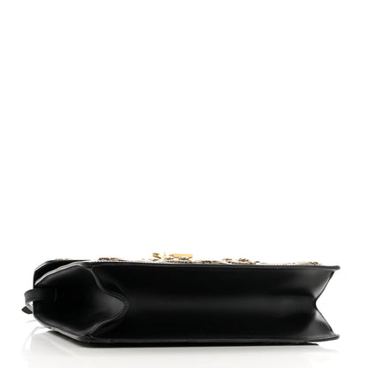 Gucci Calfskin Animal Studs Medium Sylvie Top Handle Bag Black 4 of 14