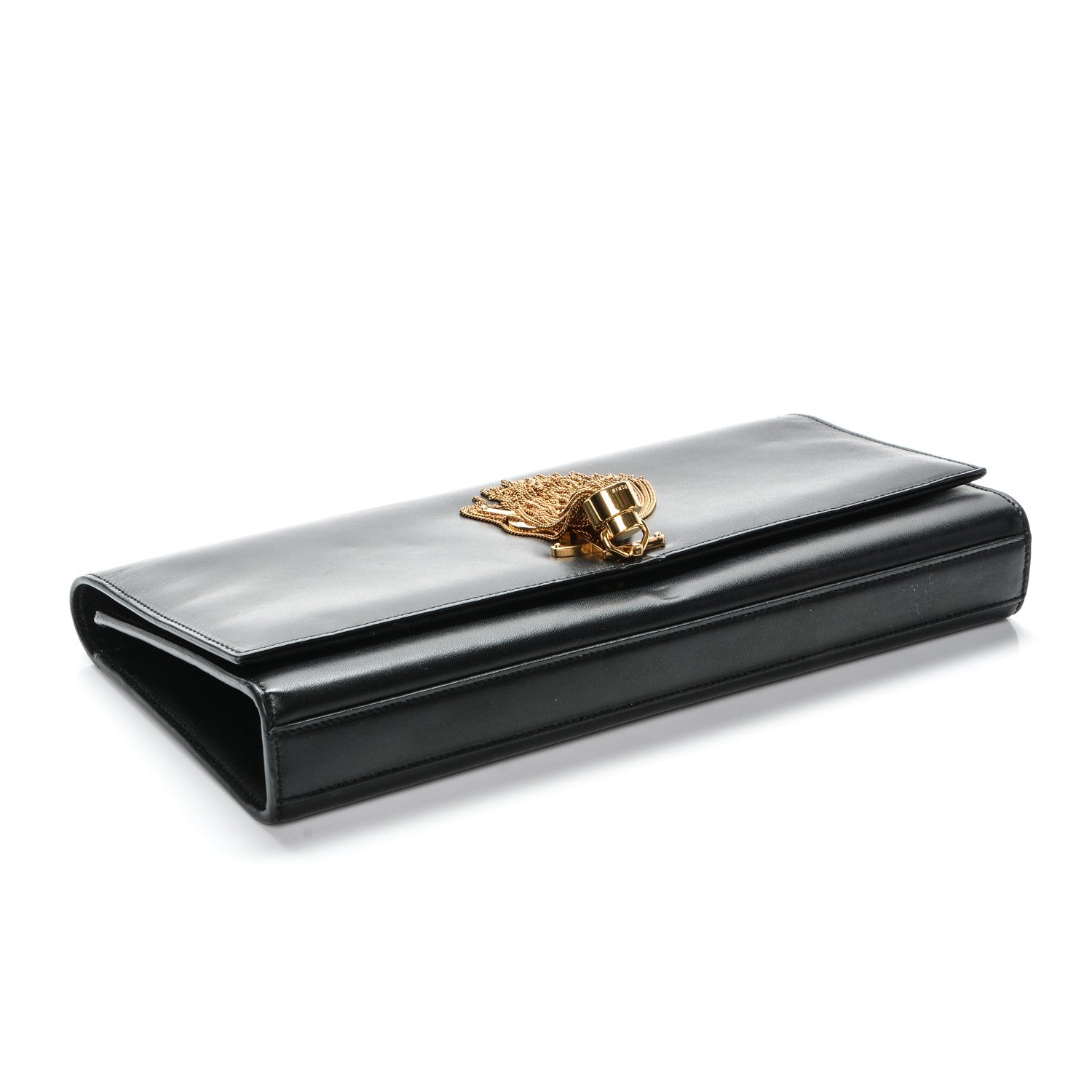 Saint Laurent Calfskin Classic Monogram Tassel Clutch Black 4 of 6