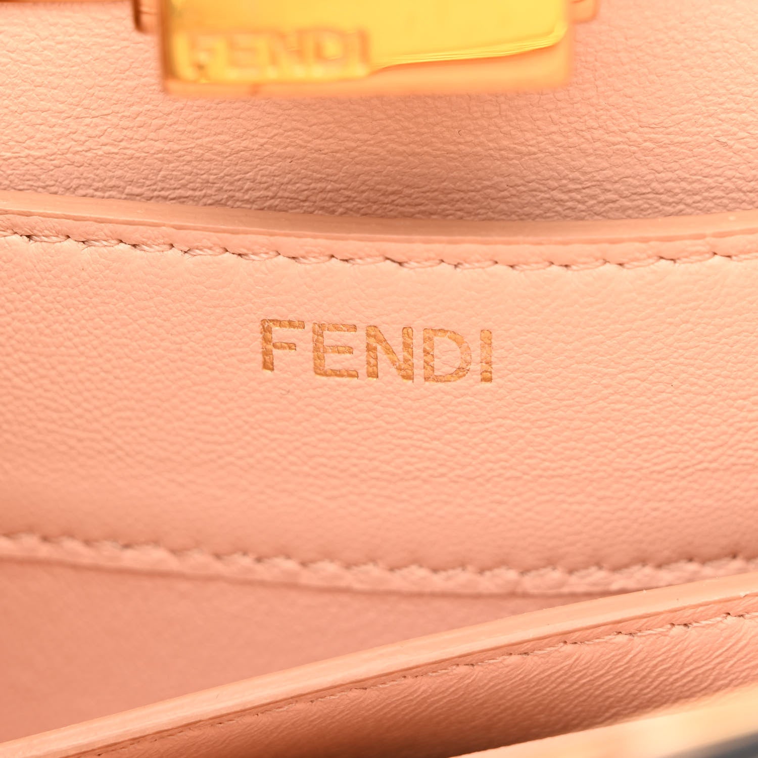 Fendi Vitello Seta Nappa Bi-Color Small Peekaboo I SEE U Satchel White Ice Light Rose Tortora 6 of 13