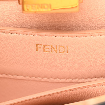 Fendi Vitello Seta Nappa Bi-Color Small Peekaboo I SEE U Satchel White Ice Light Rose Tortora 6 of 13