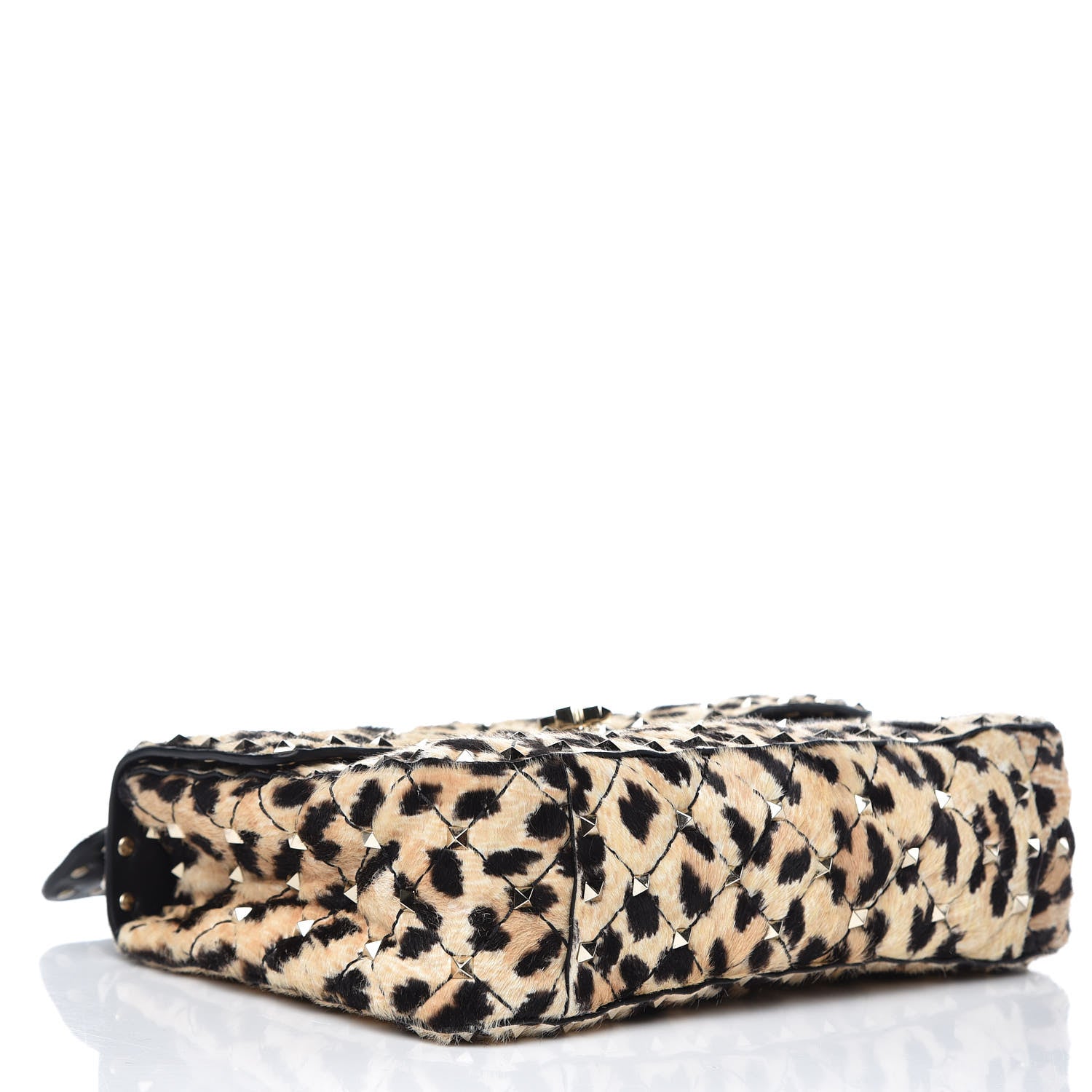 Valentino Garavani Calf Hair Leopard Print Medium Rockstud Spike Shoulder Bag 4 of 10