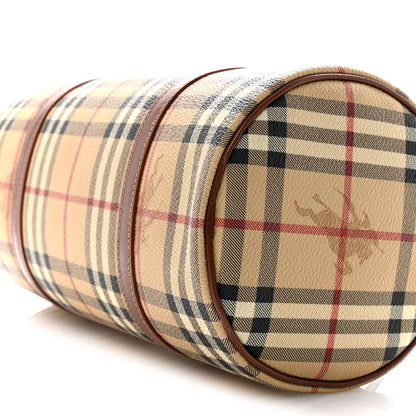 Burberry Haymarket Check Barrel Bag Brown 10 of 13