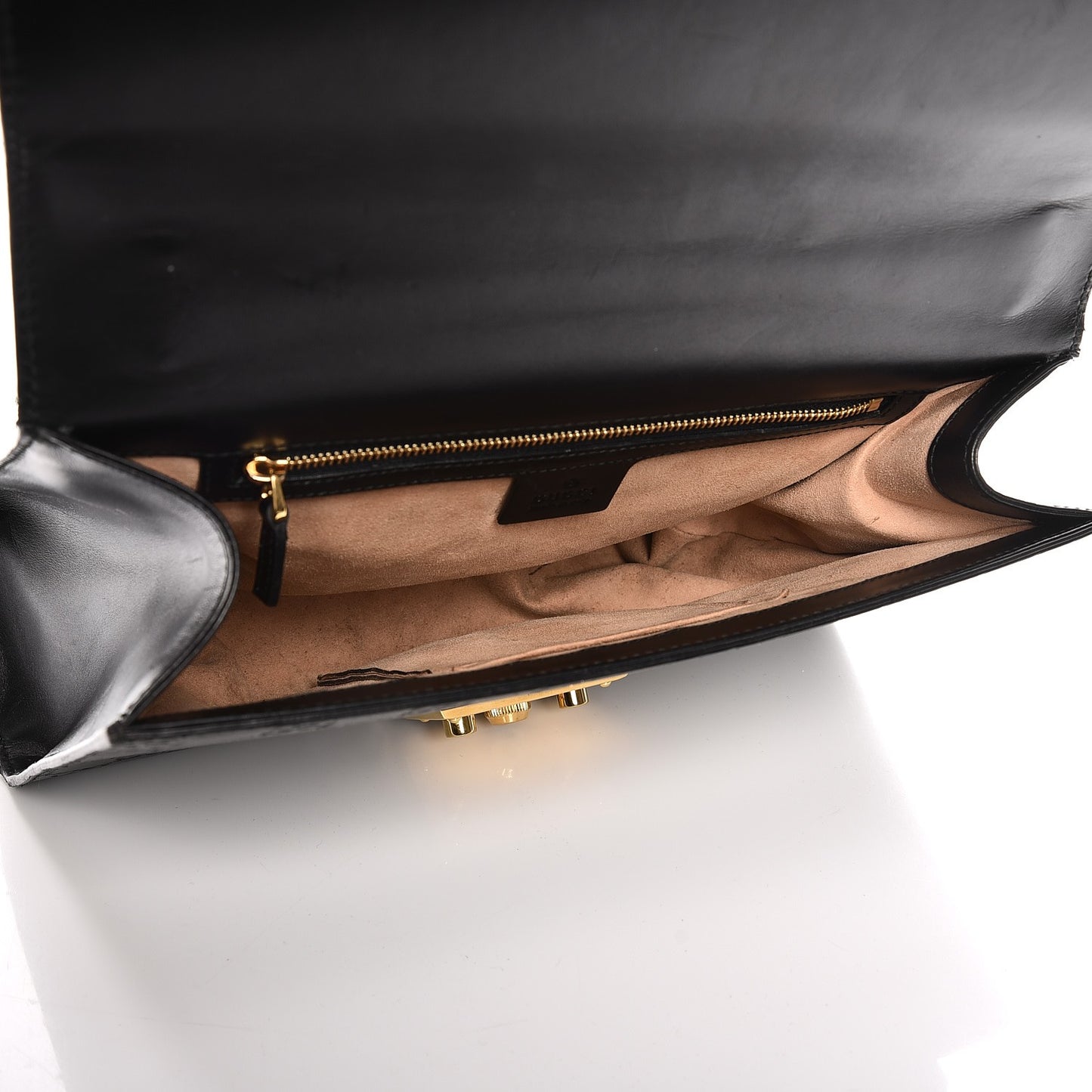Guccissima Medium Padlock Shoulder Bag Black