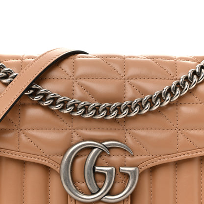 Gucci Calfskin Matelasse Aria Small GG Marmont Shoulder Bag Camelia 8 of 13