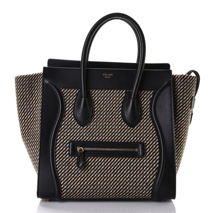 Celine Twill Smooth Calfskin Mini Luggage Dune Black 1 of 9