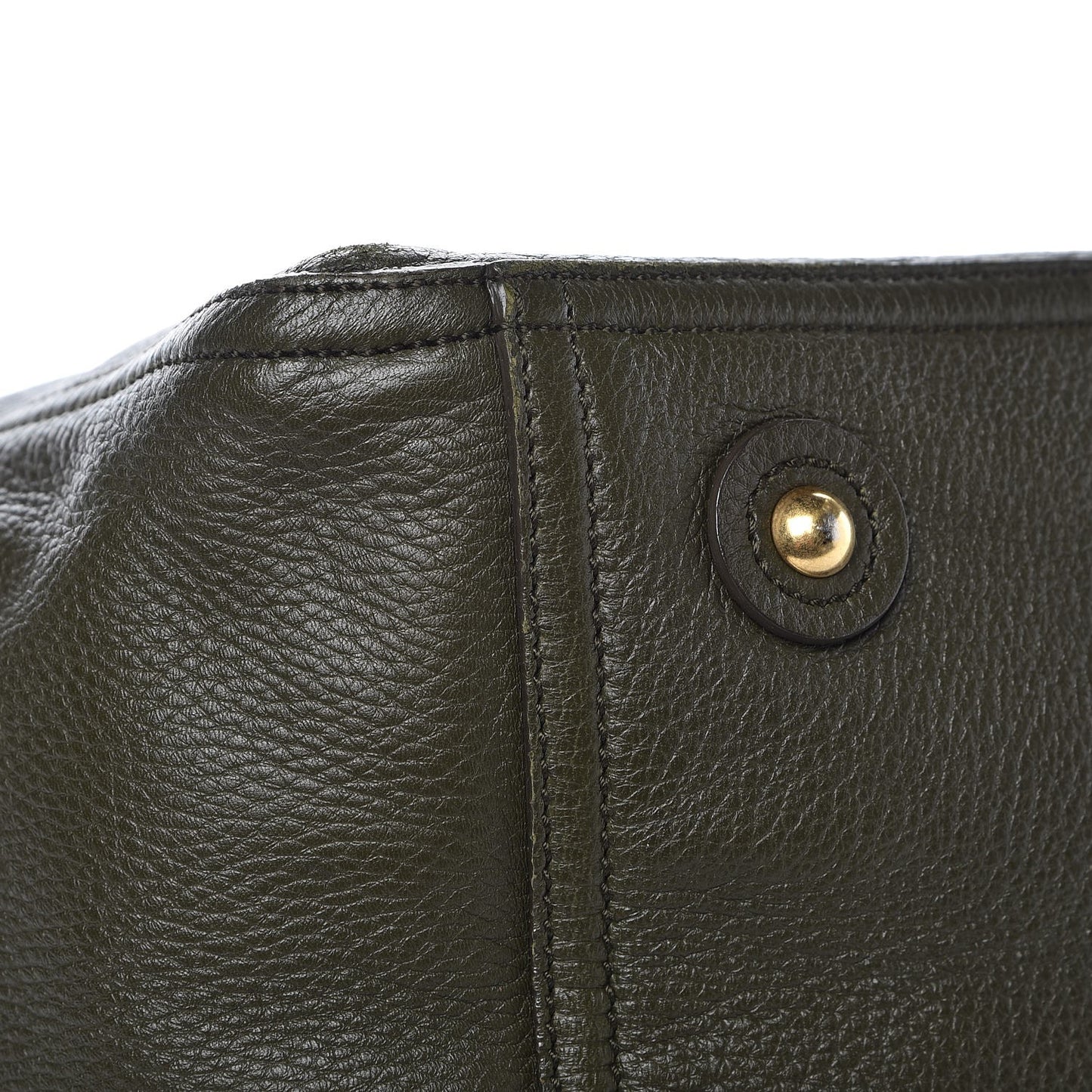 Calfskin Large Downtown Tote Olive