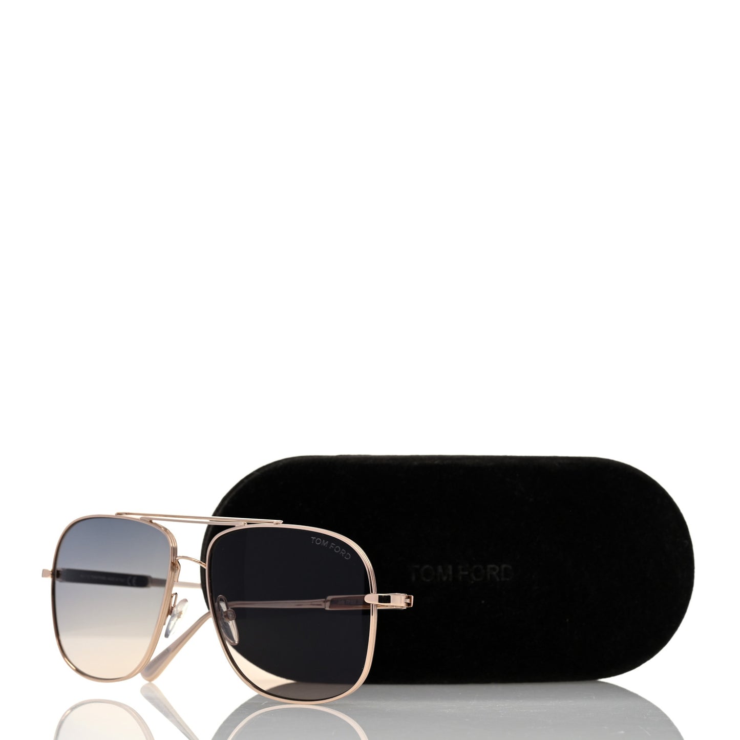 Metal Aviator Sunglasses TF651 Gold Grey